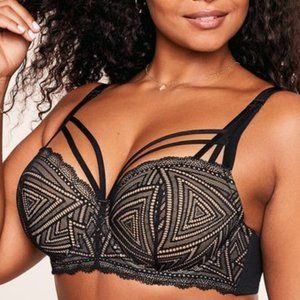 Adore Me Trezza Contour Plus Black Lace Bra